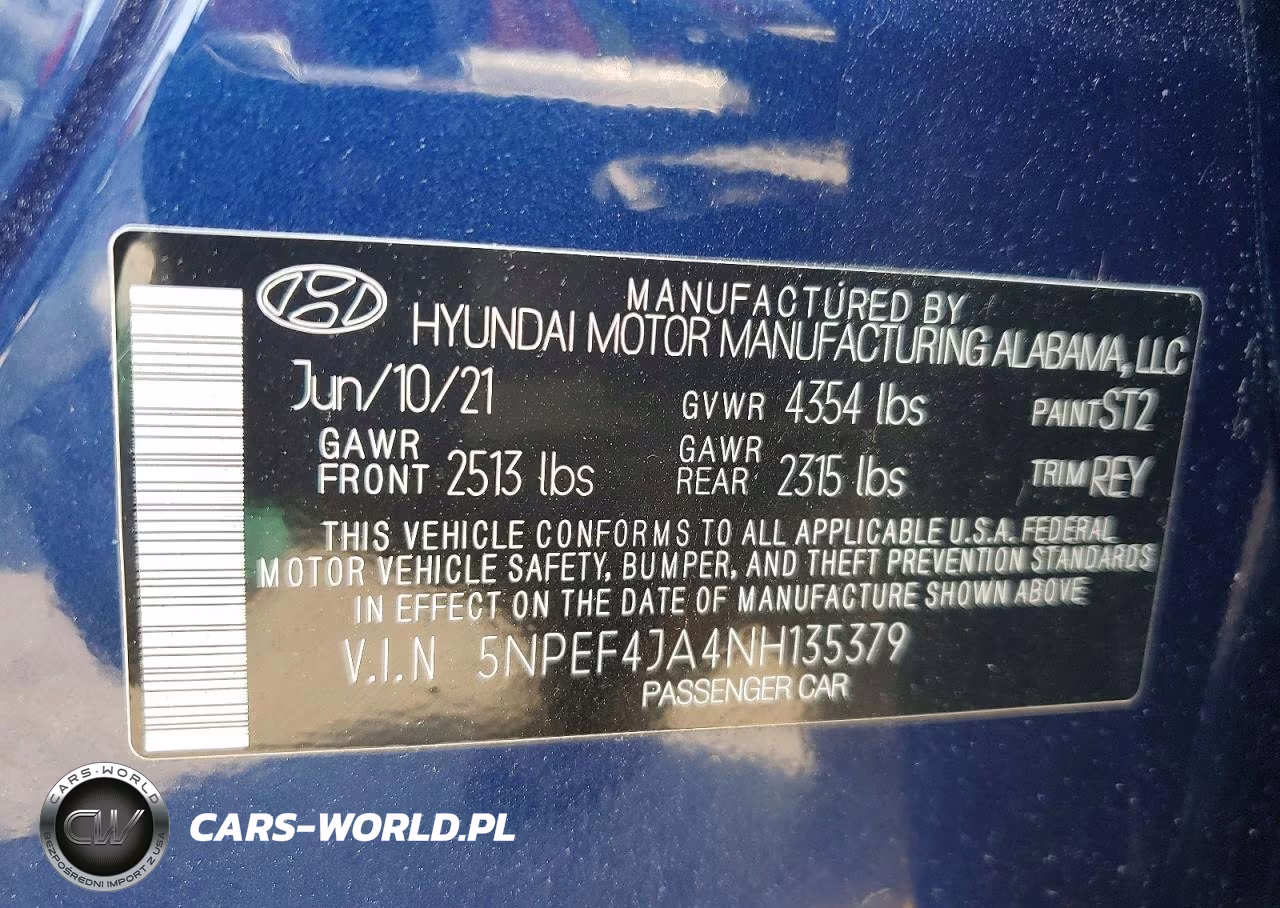 2022 Hyundai Sonata Sel VIN:5NPEF4JA4NH135379 - 13