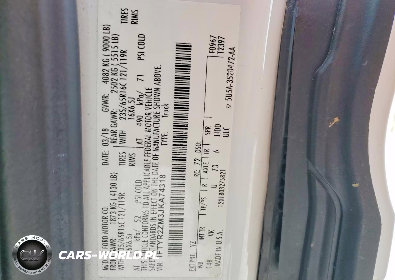 2018 Ford Transit T-250 VIN:1FTYR2ZM3JKA74318 - 14