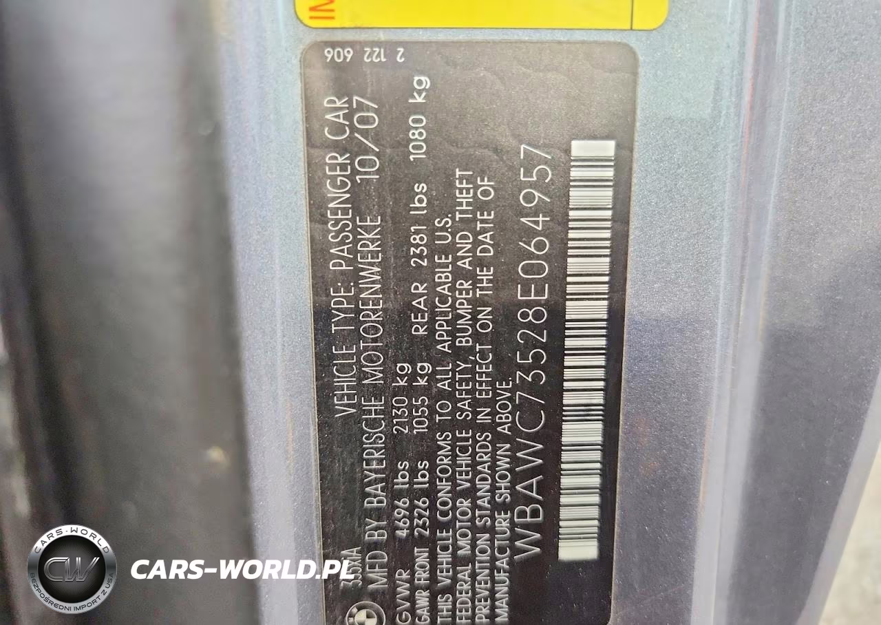 2008 BMW 335 Xi VIN:WBAWC73528E064957 - 12