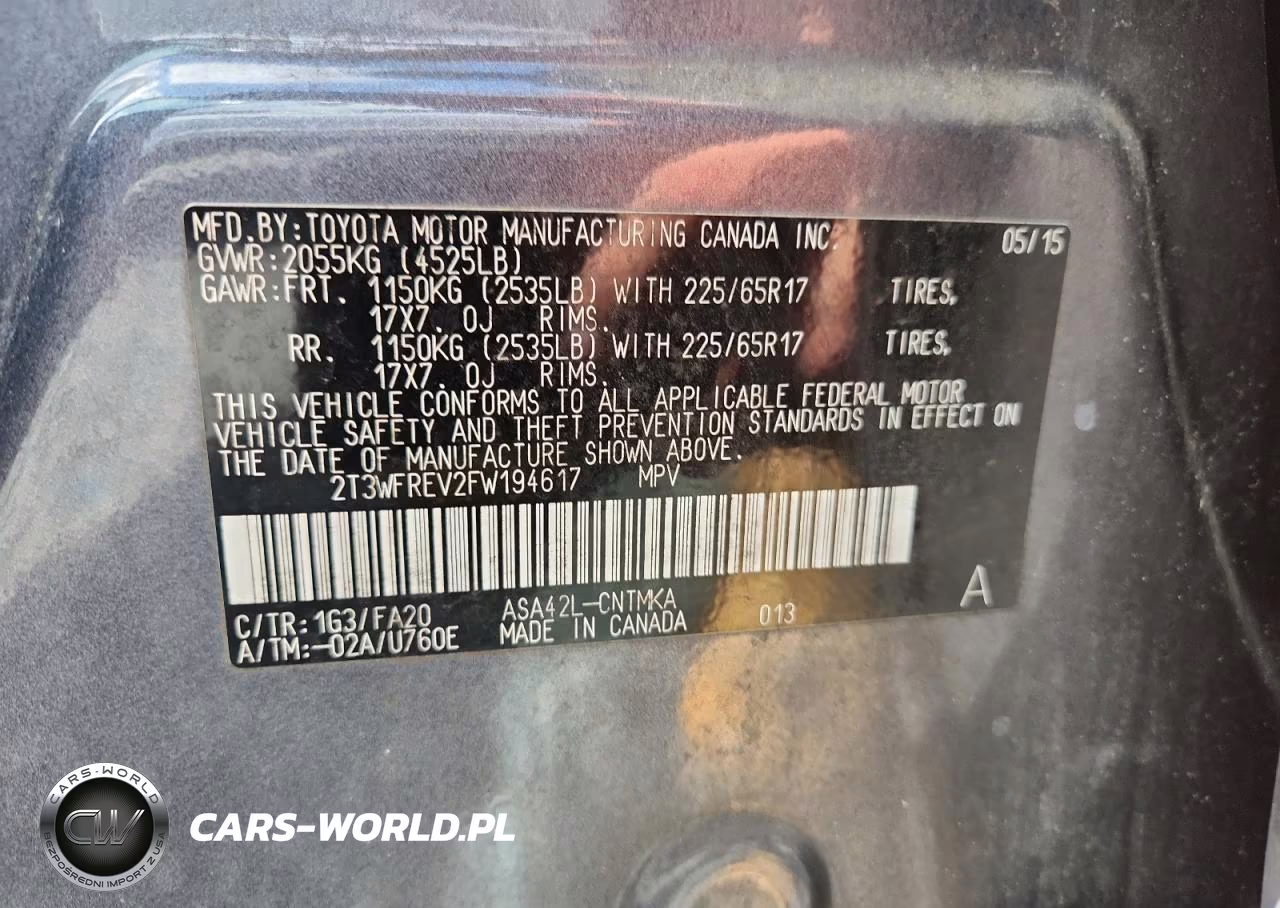 2015 Toyota Rav4 Xle VIN:2T3WFREV2FW194617 - 13