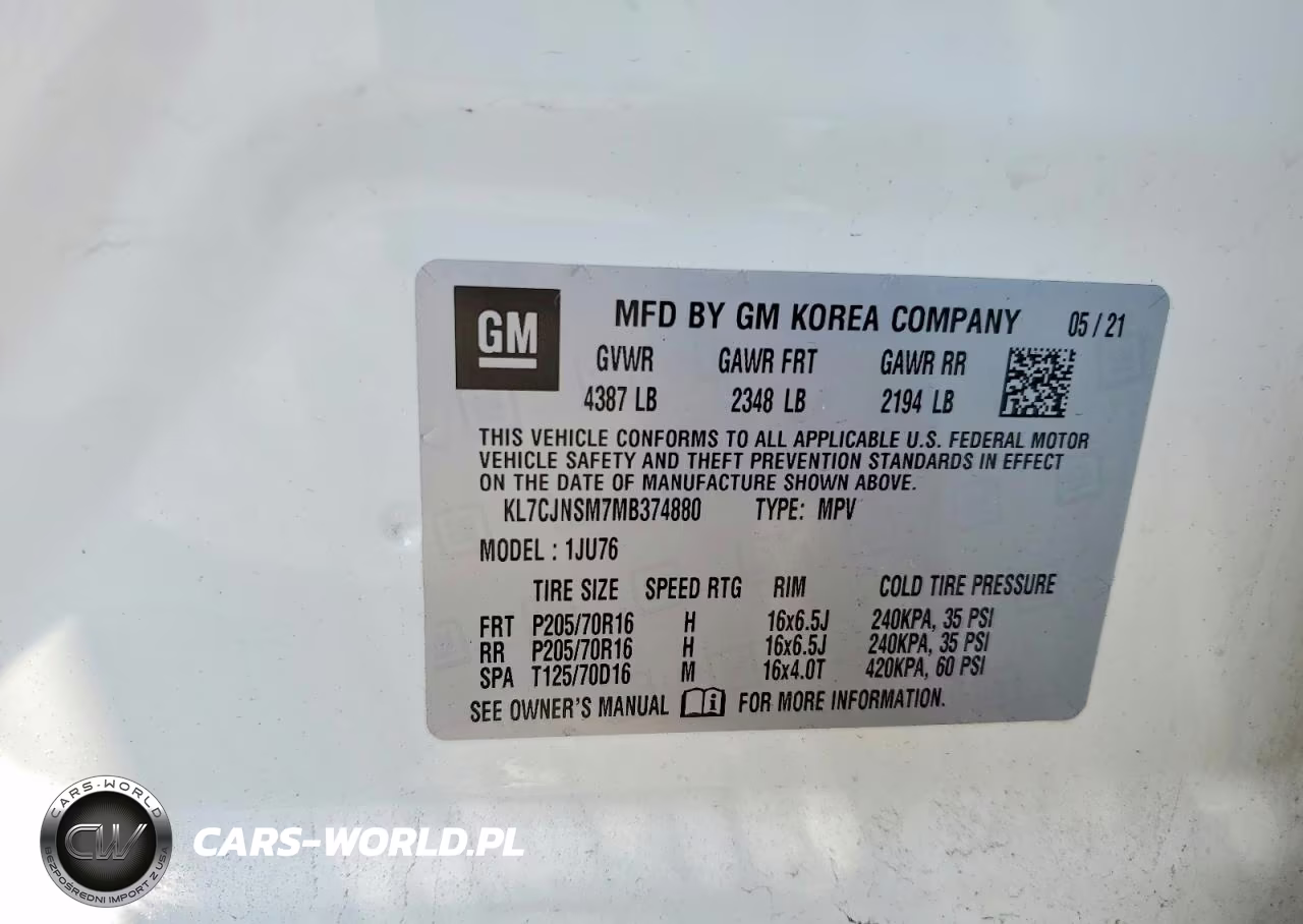 2021 Chevrolet Trax Ls VIN:KL7CJNSM7MB374880 - 13