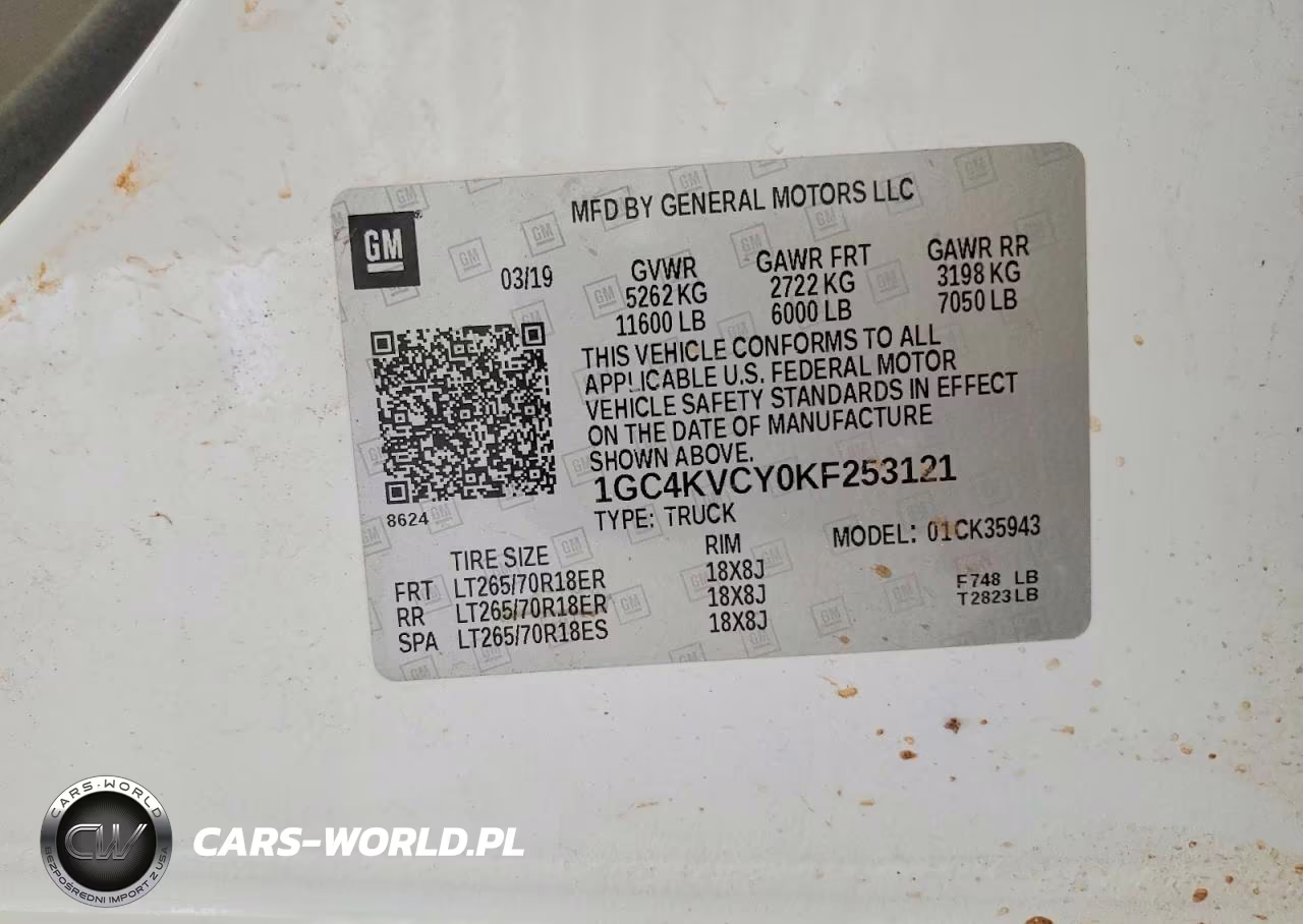2019 Chevrolet Silverado K3500 VIN:1GC4KVCY0KF253121 - 12