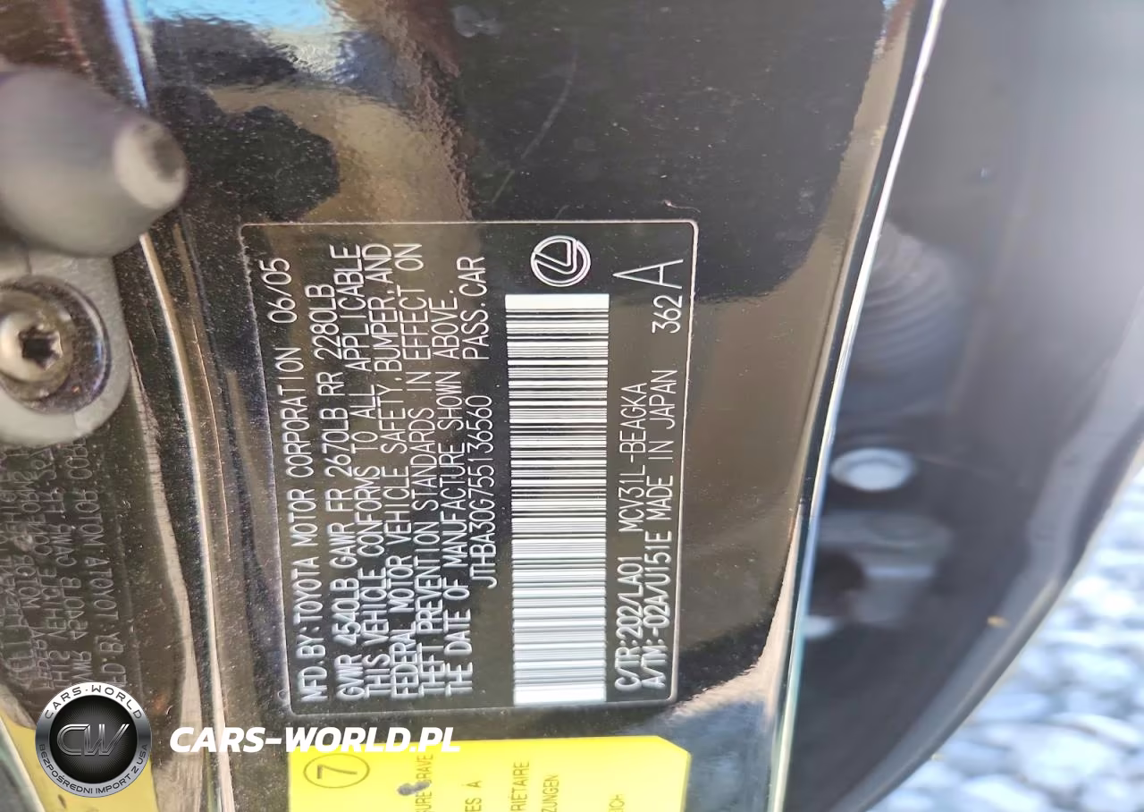 2005 Lexus Es 330 VIN:JTHBA30G755136560 - 12