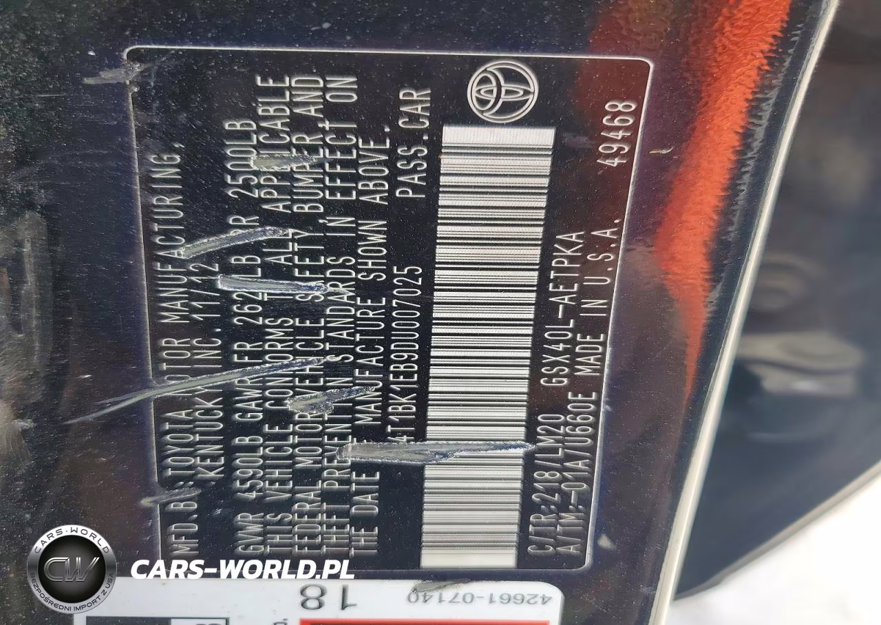 2013 Toyota Avalon Limited VIN:4T1BK1EB9DU007025 - 12