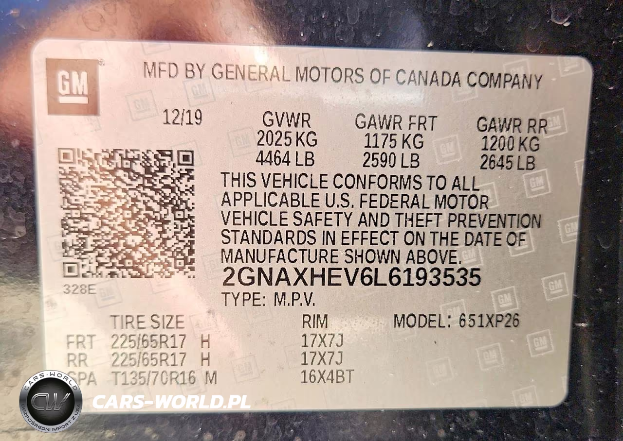 2020 Chevrolet Equinox Ls VIN:2GNAXHEV6L6193535 - 13