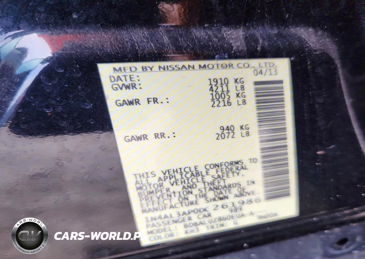 2013 Nissan Altima 2.5 VIN:1N4AL3AP0DC261986 - 12