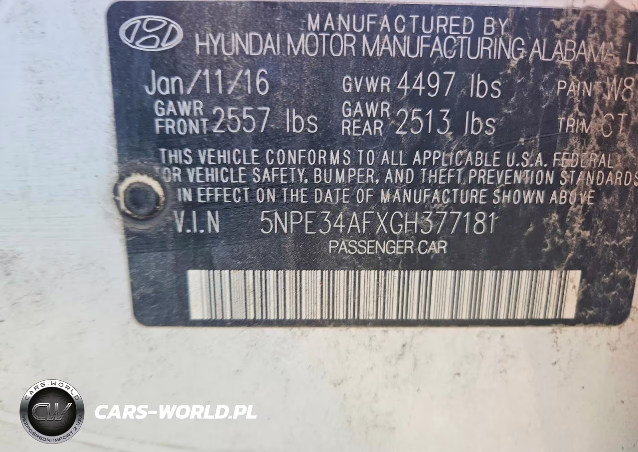 2016 Hyundai Sonata Sport VIN:5NPE34AFXGH377181 - 12