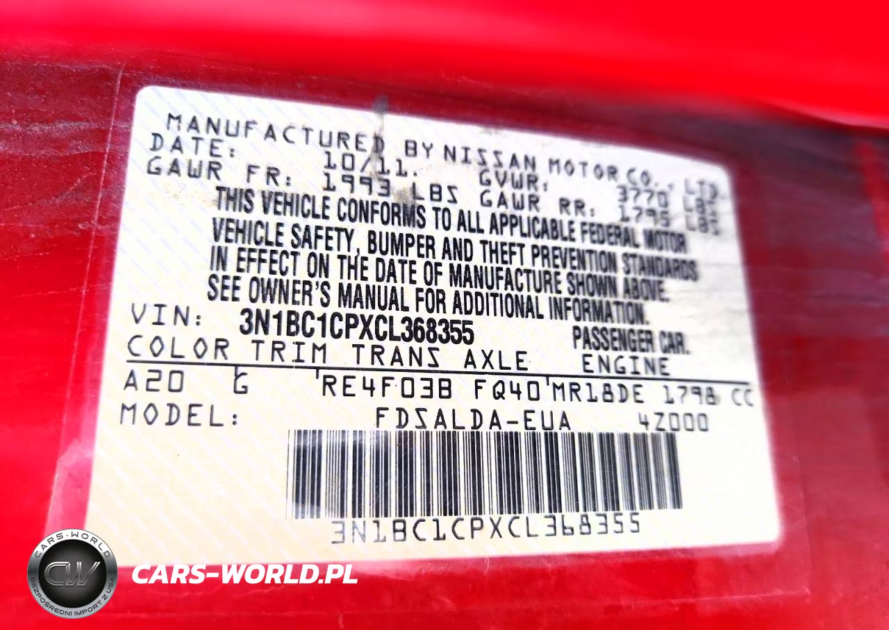 2012 Nissan Versa 1.8 S VIN:3N1BC1CPXCL368355 - 12