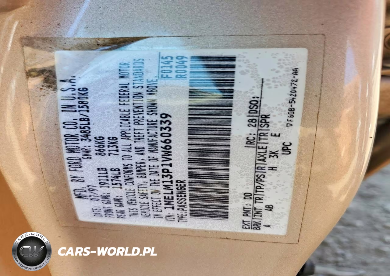 1997 Mercury Tracer Ls VIN:1MELM13P1VW660339 - 12