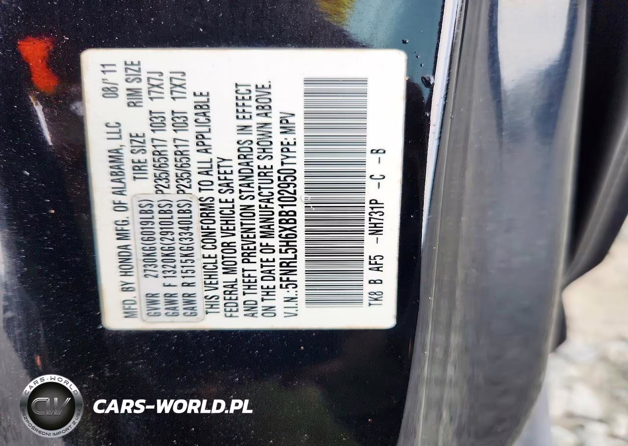 2011 Honda Odyssey Exl VIN:5FNRL5H6XBB102950 - 13