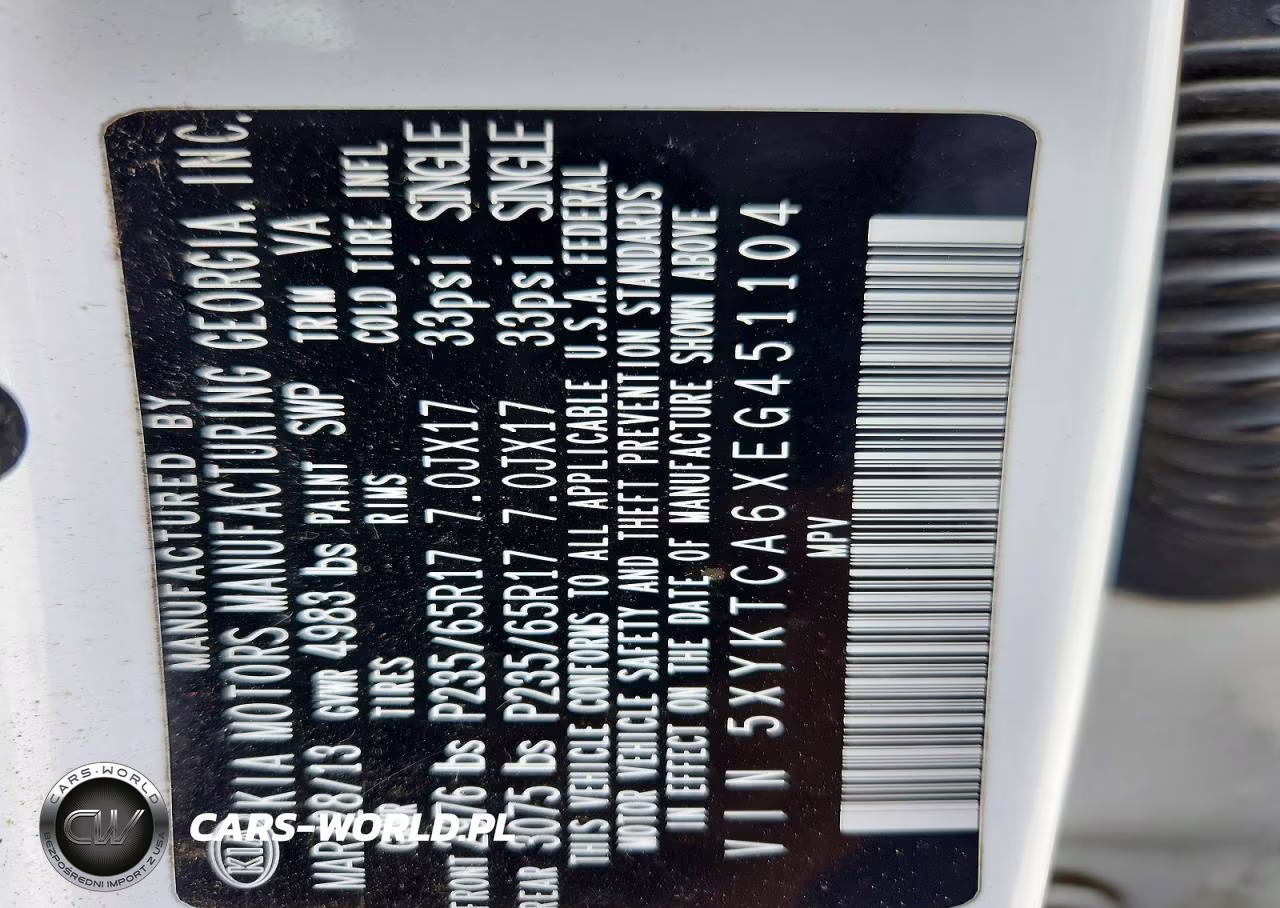 2014 Kia Sorento Lx VIN:5XYKTCA6XEG451104 - 14