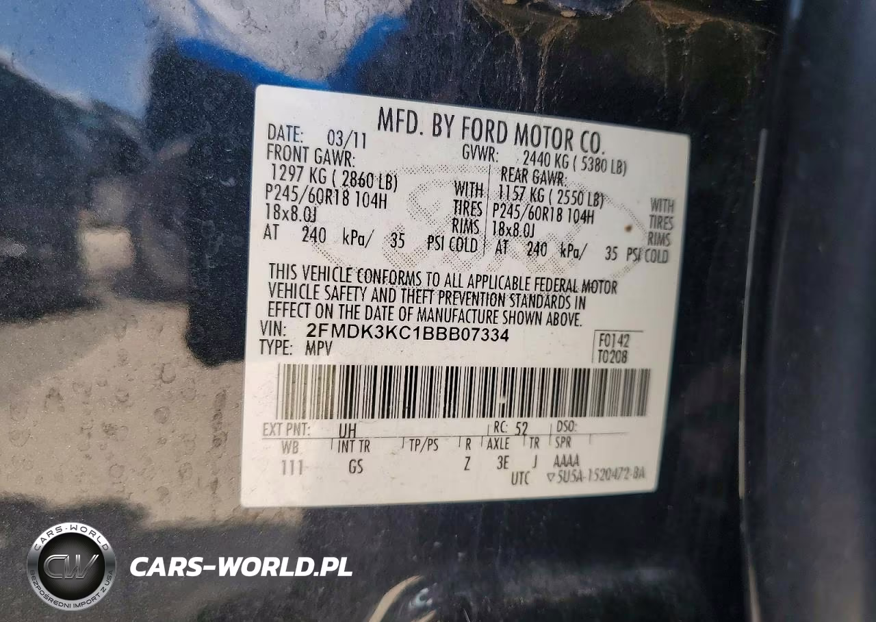2011 Ford Edge Limited VIN:2FMDK3KC1BBB07334 - 12