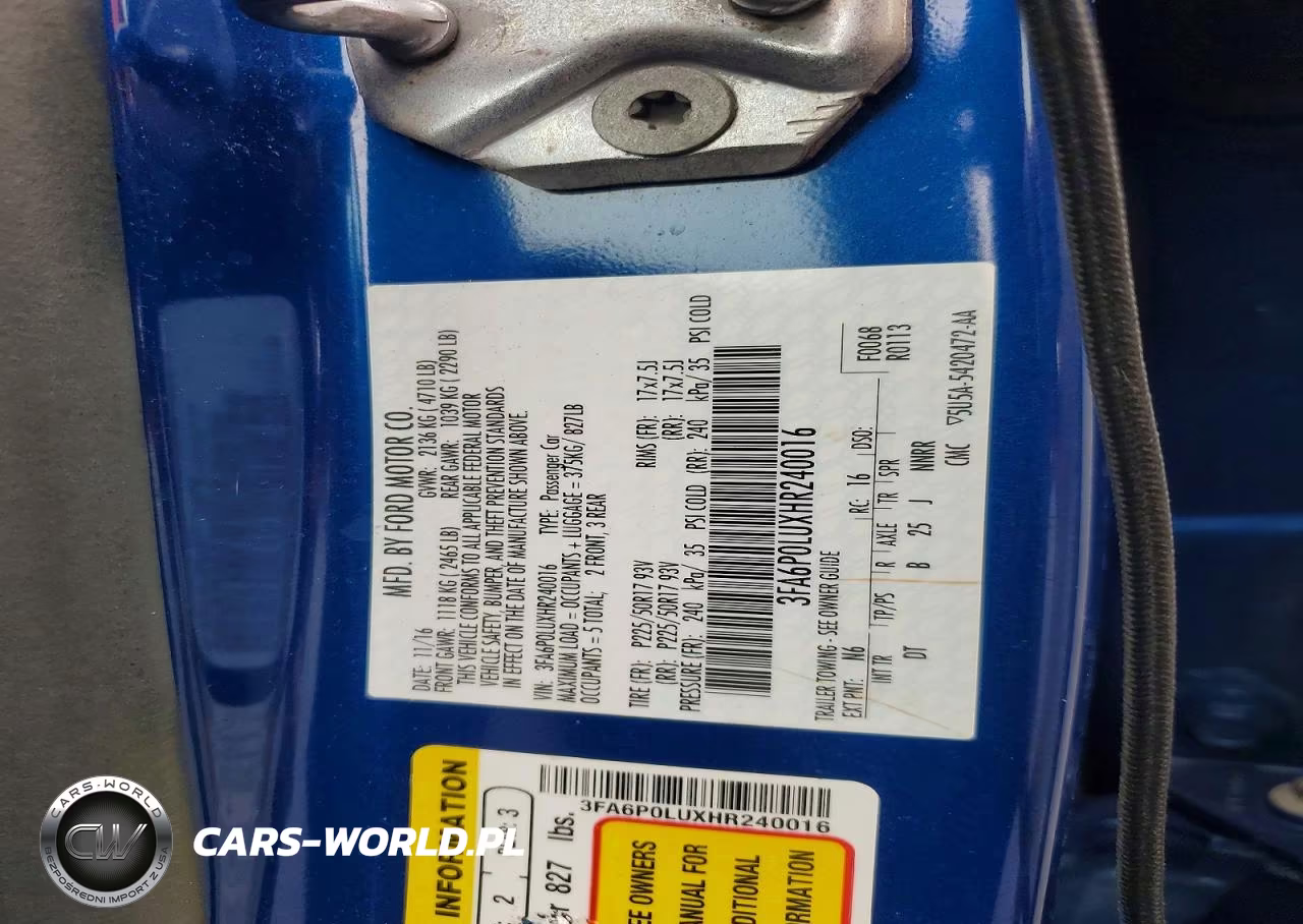 2017 Ford Fusion Se Hybrid VIN:3FA6P0LUXHR240016 - 12