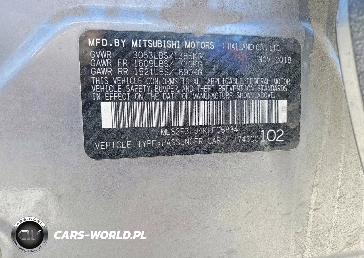 2019 Mitsubishi Mirage G4 Es VIN:ML32F3FJ4KHF05834 - 13