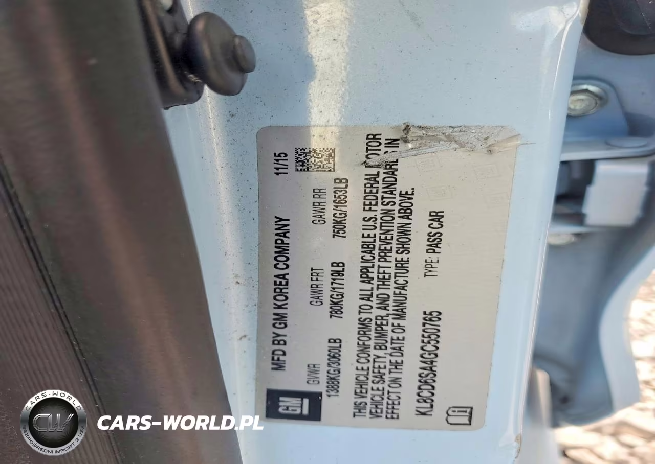 2016 Chevrolet Spark 1Lt VIN:KL8CD6SA4GC550765 - 12