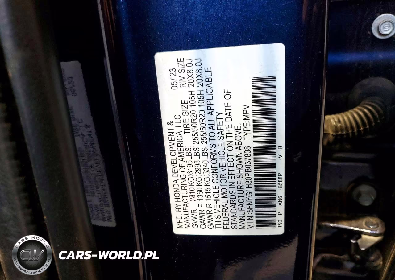 2023 Honda Pilot Sport VIN:5FNYG1H30PB037838 - 13