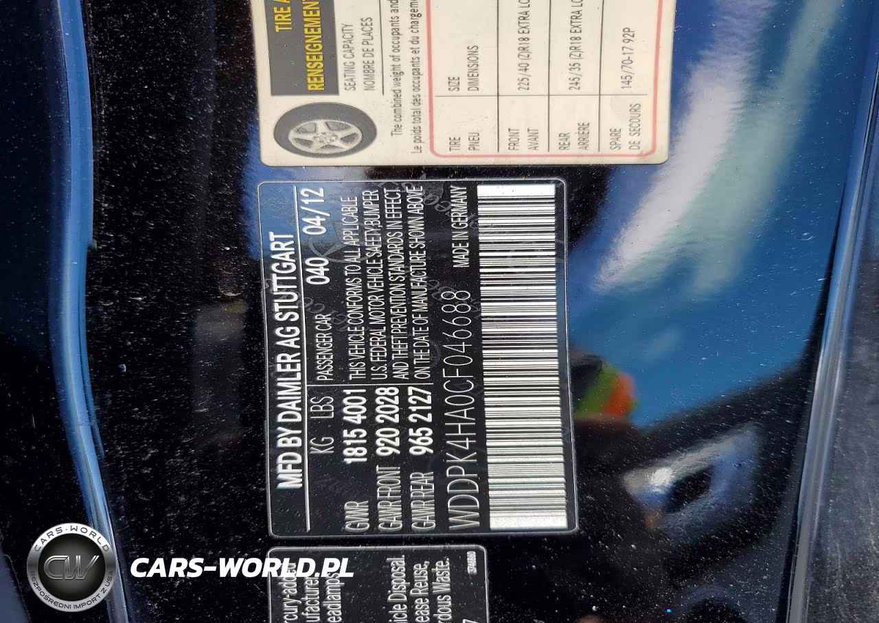 2012 Mercedes-Benz Slk 250 VIN:WDDPK4HA0CF046688 - 13