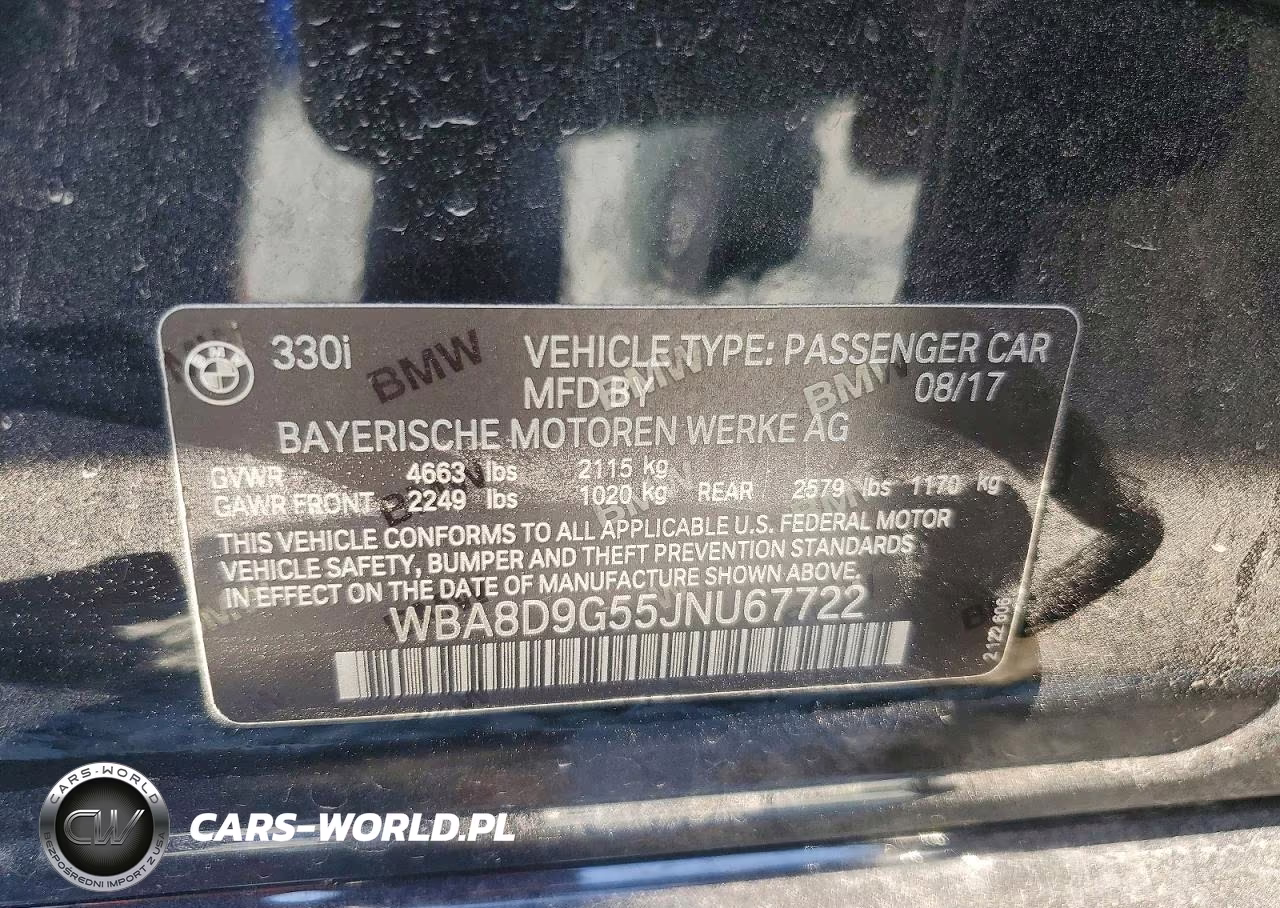 2018 BMW 330 Xi VIN:WBA8D9G55JNU67722 - 13