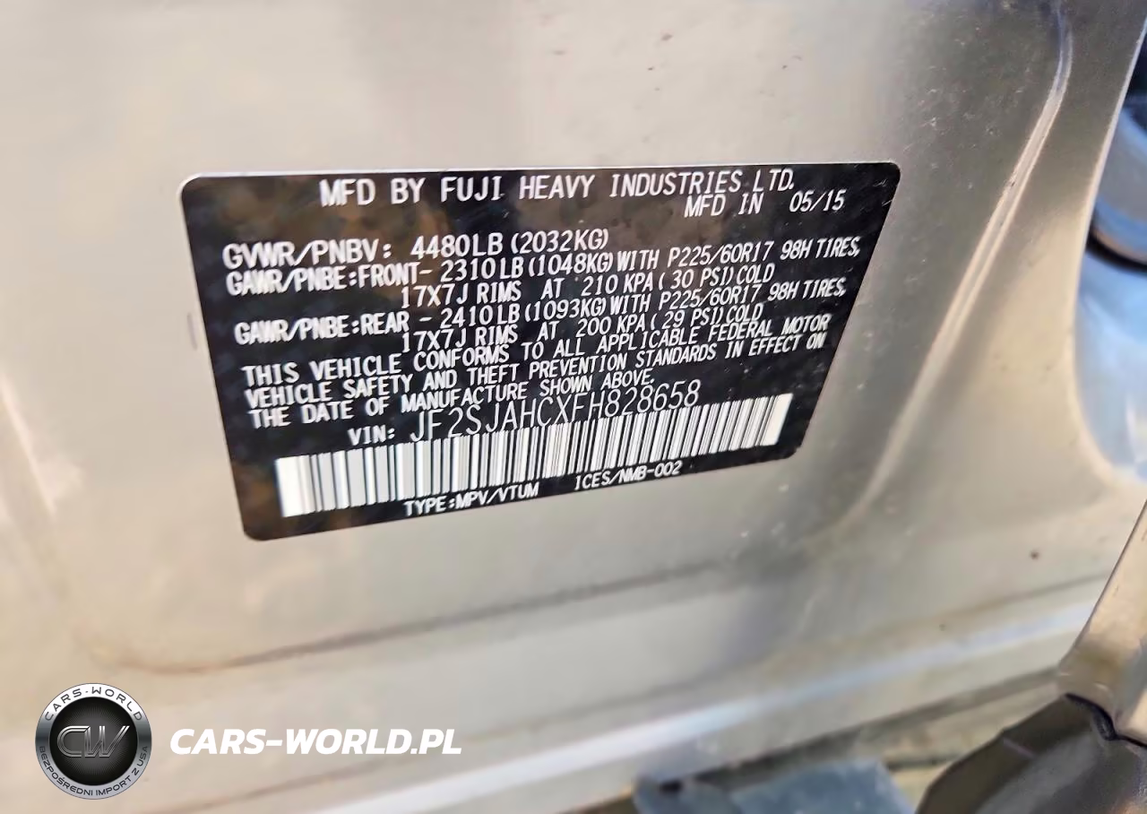 2015 Subaru Forester 2.5I Limited VIN:JF2SJAHCXFH828658 - 13