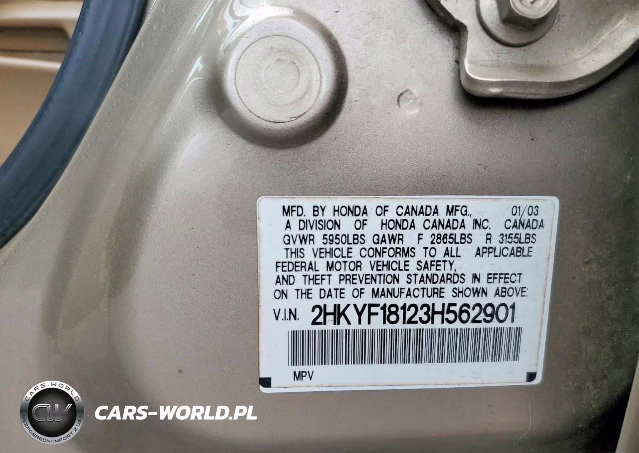 2003 Honda Pilot Lx VIN:2HKYF18123H562901 - 12
