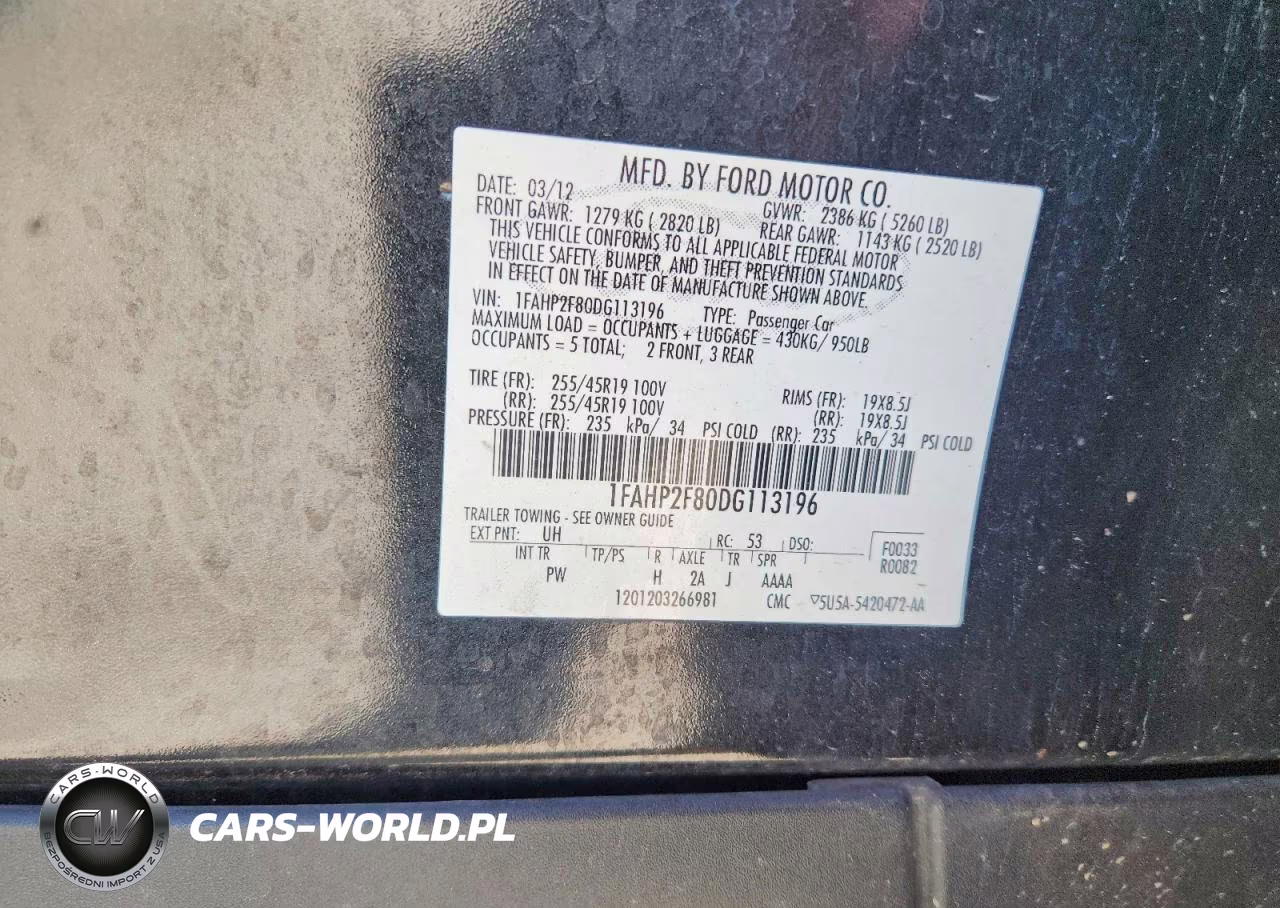 2013 Ford Taurus Limited VIN:1FAHP2F80DG113196 - 13