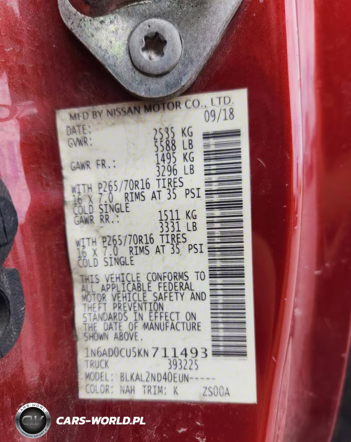 2019 Nissan Frontier Sv V6 VIN:1N6AD0CU5KN711493 - 13