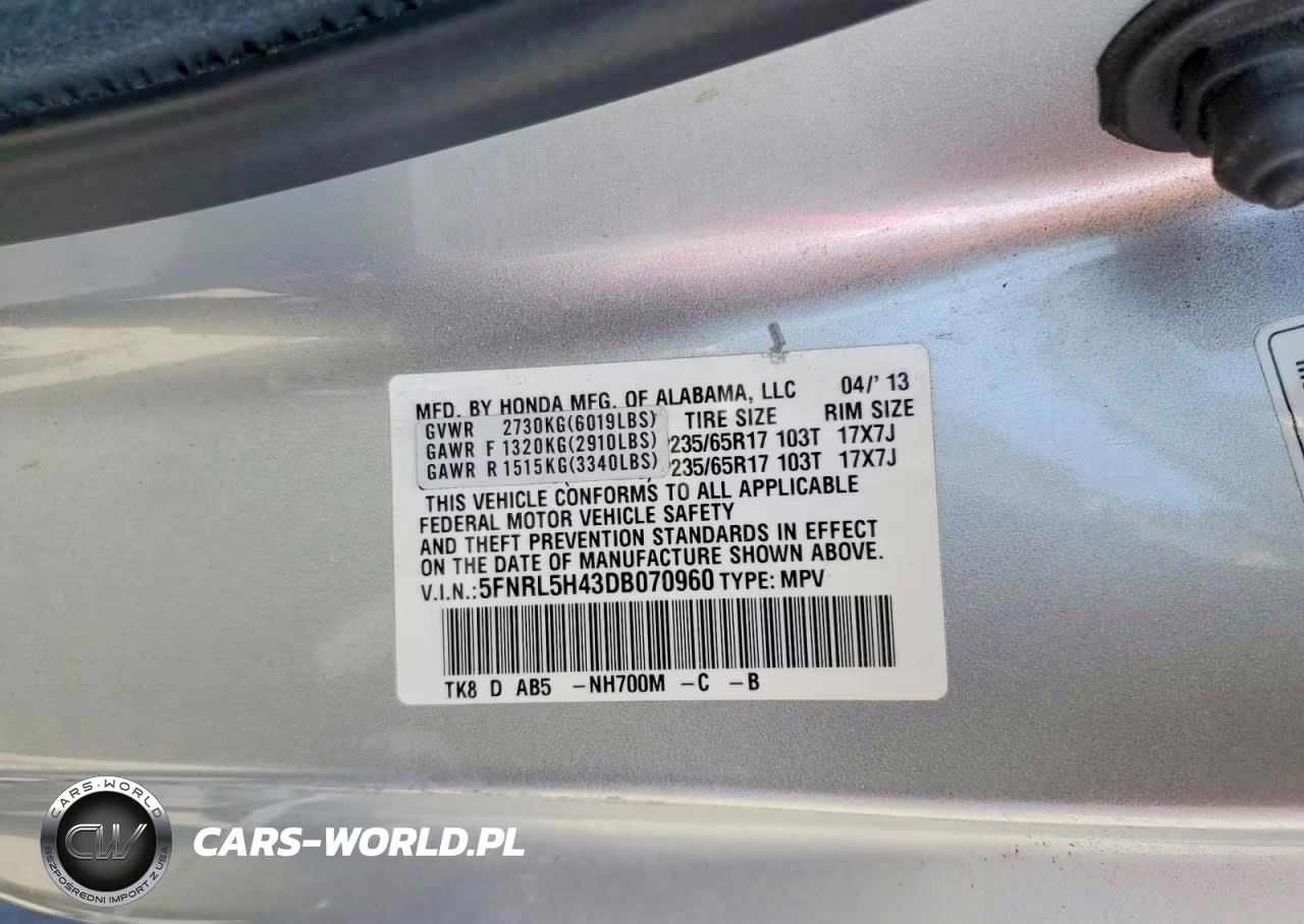 2013 Honda Odyssey Ex VIN:5FNRL5H43DB070960 - 13