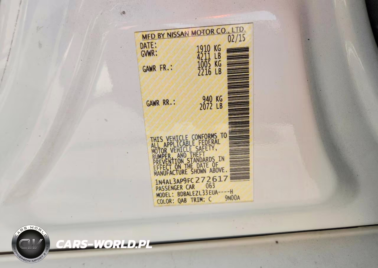 2015 Nissan Altima 2.5 S VIN:1N4AL3AP9FC272617 - 12