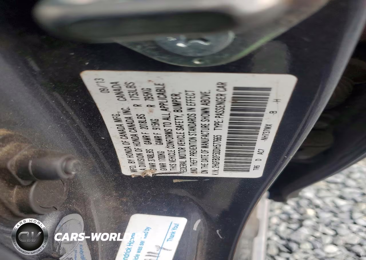 2013 Honda Civic Lx VIN:2HGFB2F50DH577665 - 12