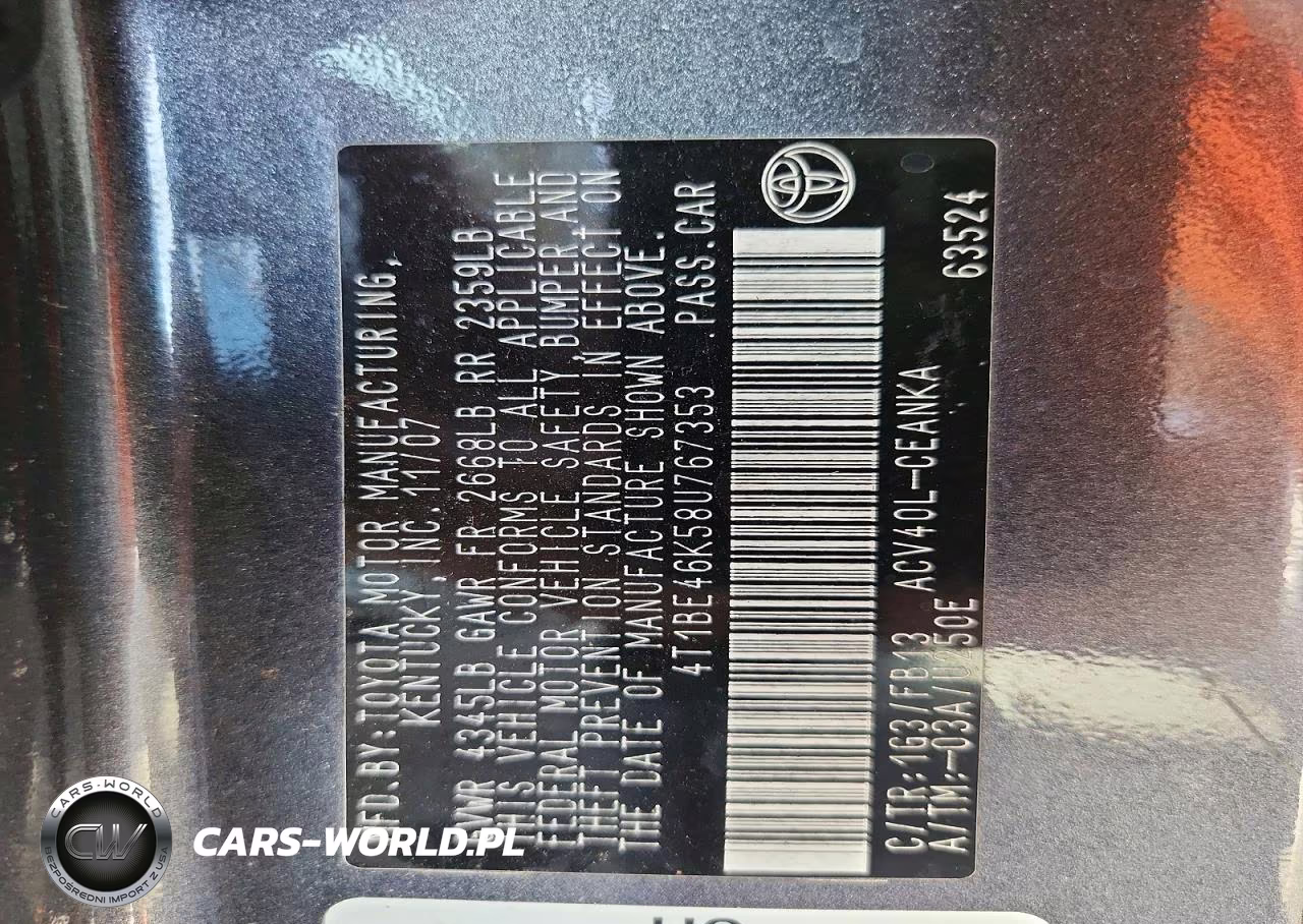 2008 Toyota Camry Le VIN:4T1BE46K58U767353 - 13