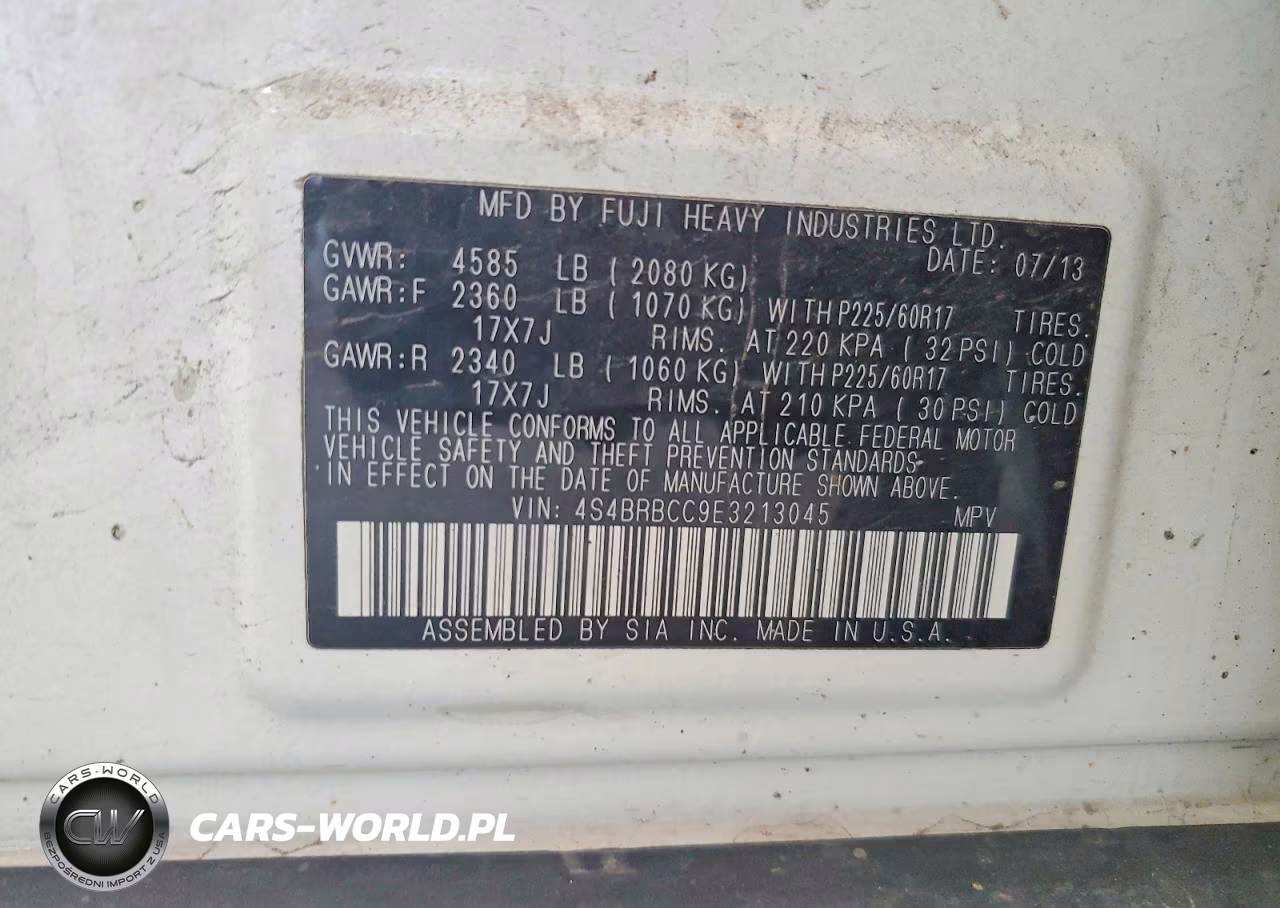 2014 Subaru Outback 2.5I Premium VIN:4S4BRBCC9E3213045 - 14