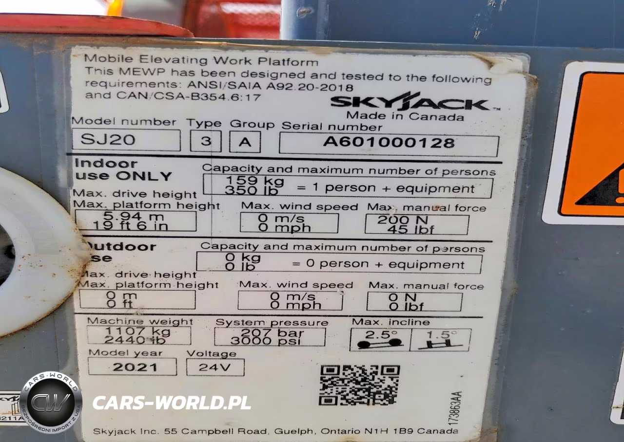 2021 Skyjack Sj20 - Lifting And Rigging VIN:A601000128 - 10