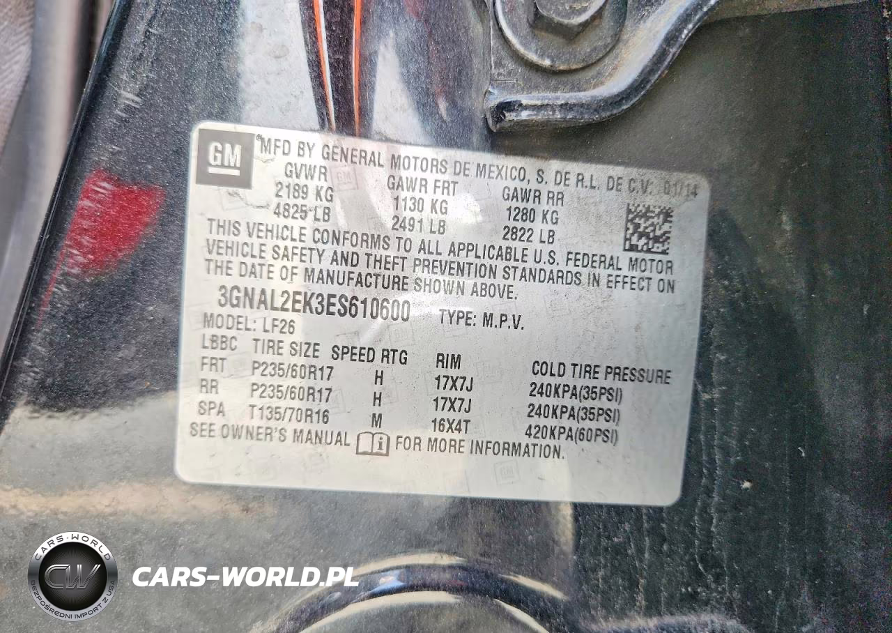 2014 Chevrolet Captiva Ls VIN:3GNAL2EK3ES610600 - 14
