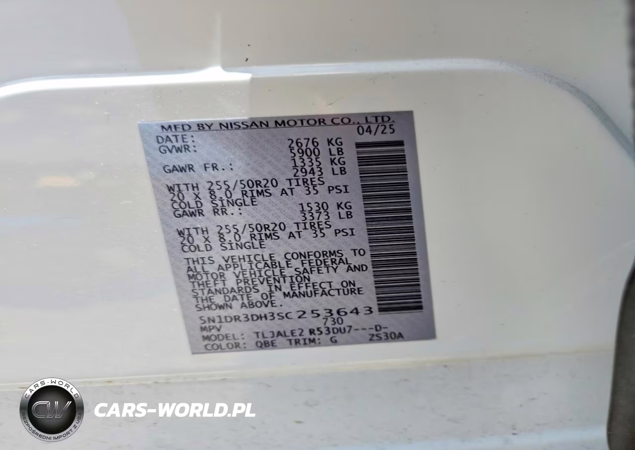 2025 Nissan Pathfinder Platinum VIN:5N1DR3DH3SC253643 - 12