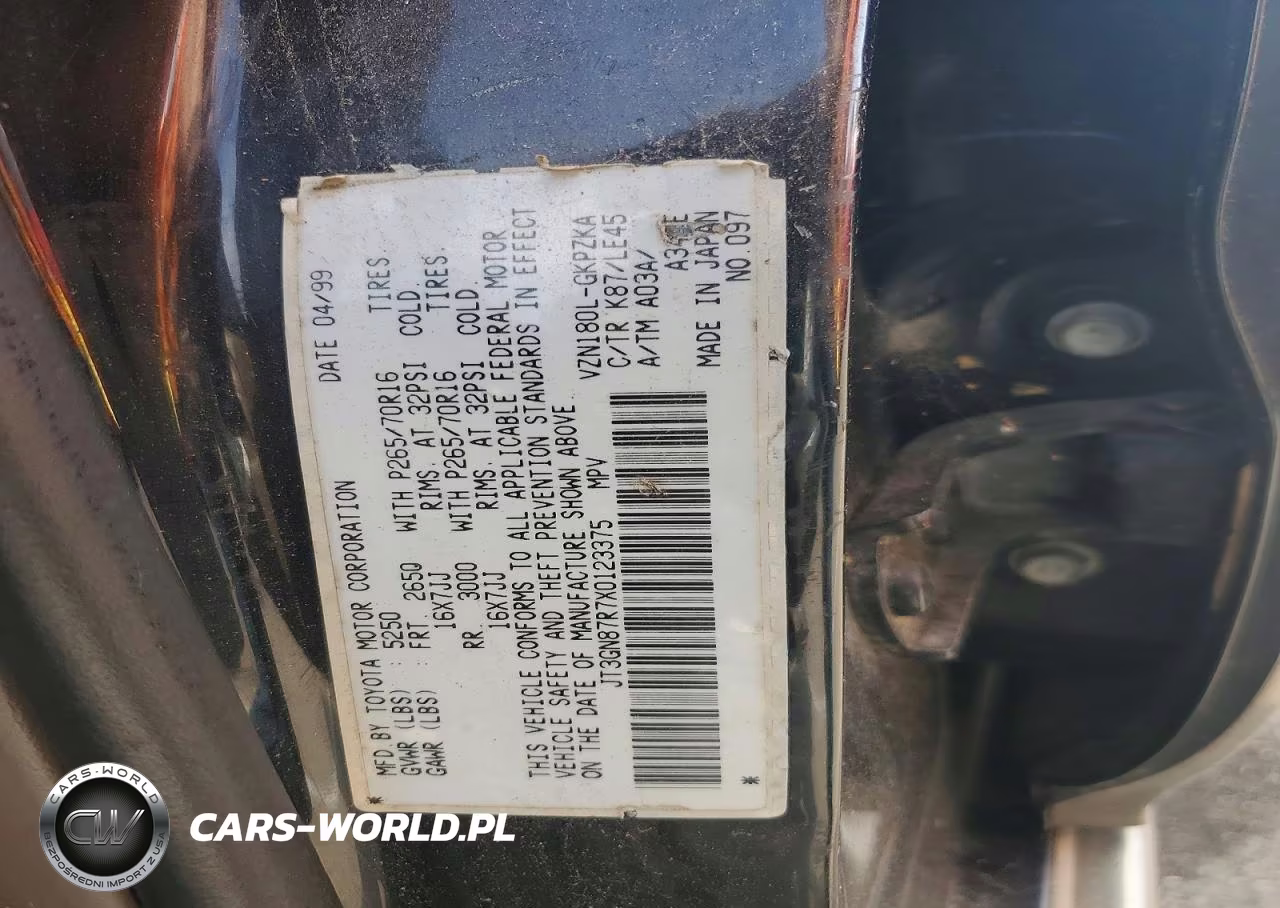 1999 Toyota 4Runner Limited VIN:JT3GN87R7X0123375 - 13
