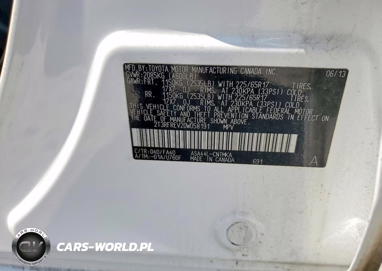 2013 Toyota Rav4 Xle VIN:2T3RFREV2DW058191 - 13