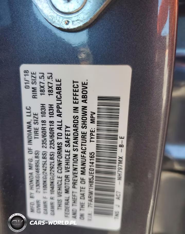 2018 Honda Cr-V Exl VIN:7FARW1H85JE014165 - 13