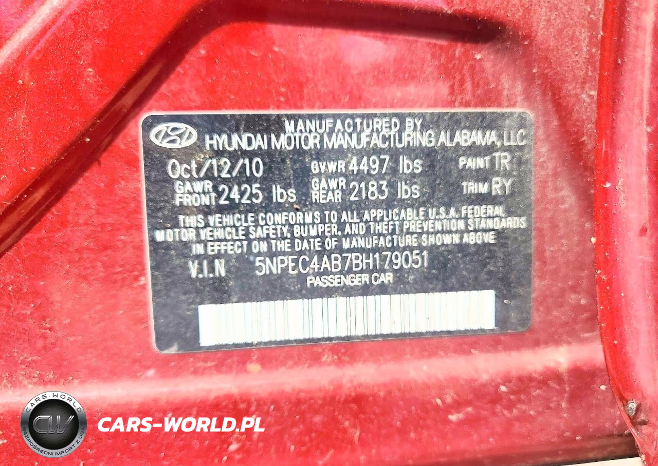 2011 Hyundai Sonata Se 2.0T VIN:5NPEC4AB7BH179051 - 12