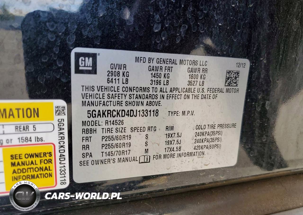 2013 Buick Enclave VIN:5GAKRCKD4DJ133118 - 13