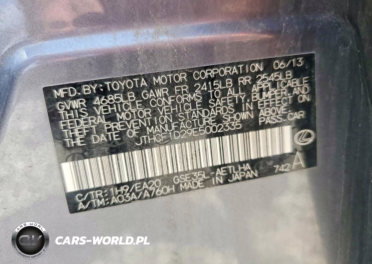 2014 Lexus Is 250 VIN:JTHCF1D29E5002335 - 12