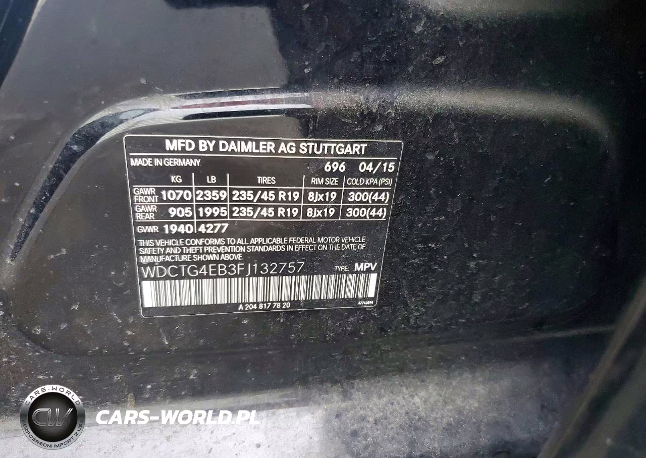 2015 Mercedes-Benz Gla 250 VIN:WDCTG4EB3FJ132757 - 12