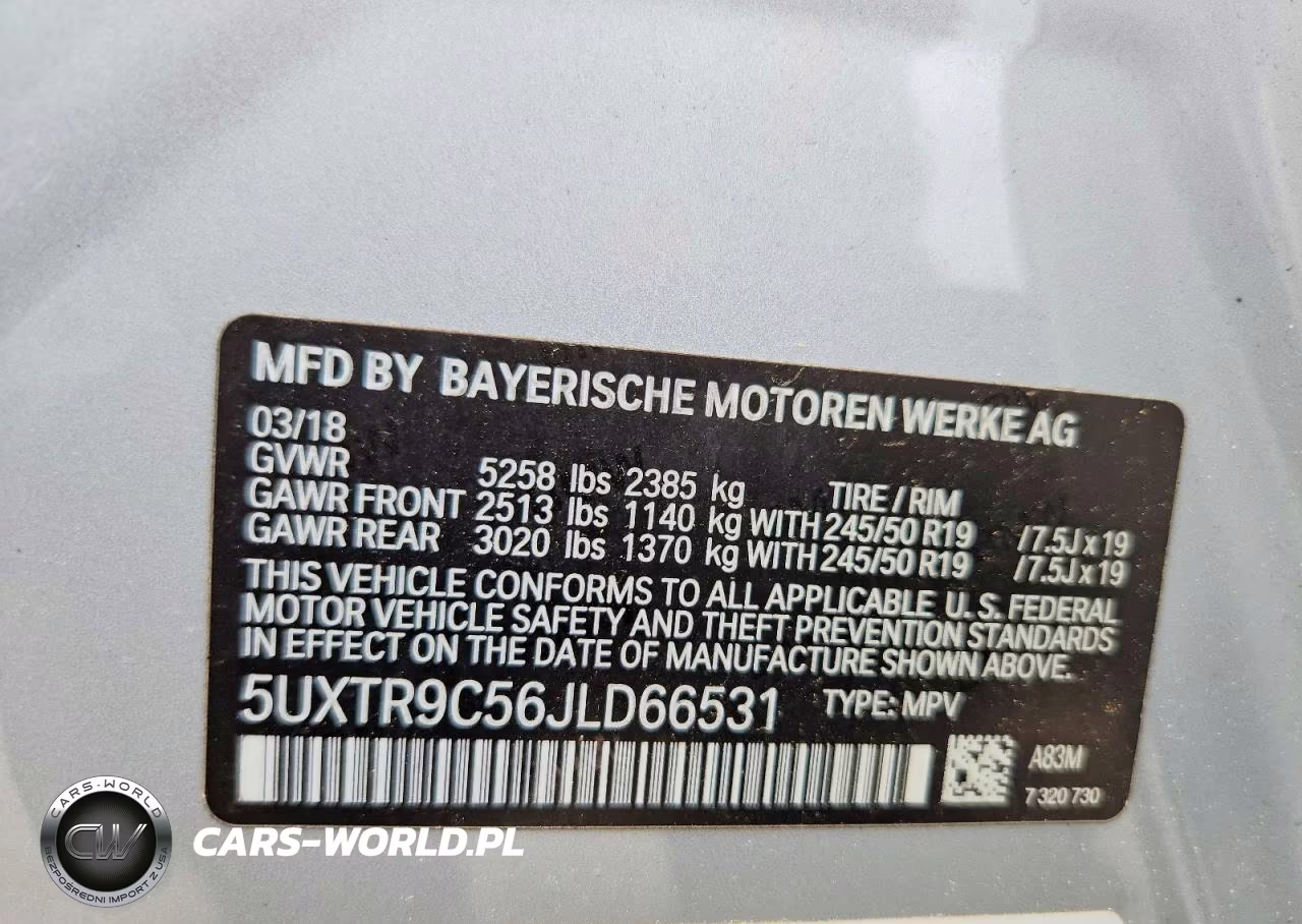2018 BMW X3 xDrive30I VIN:5UXTR9C56JLD66531 - 13