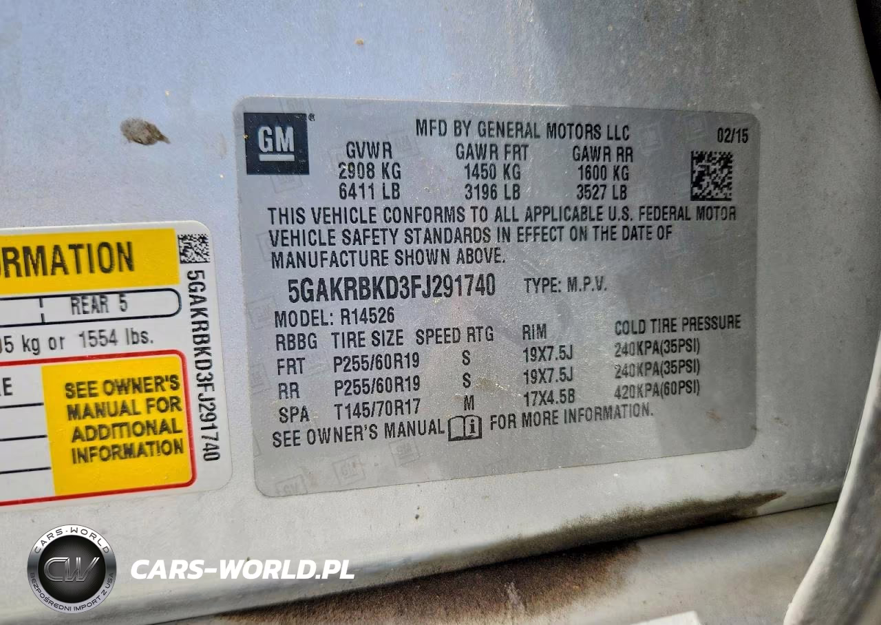 2015 Buick Enclave VIN:5GAKRBKD3FJ291740 - 13