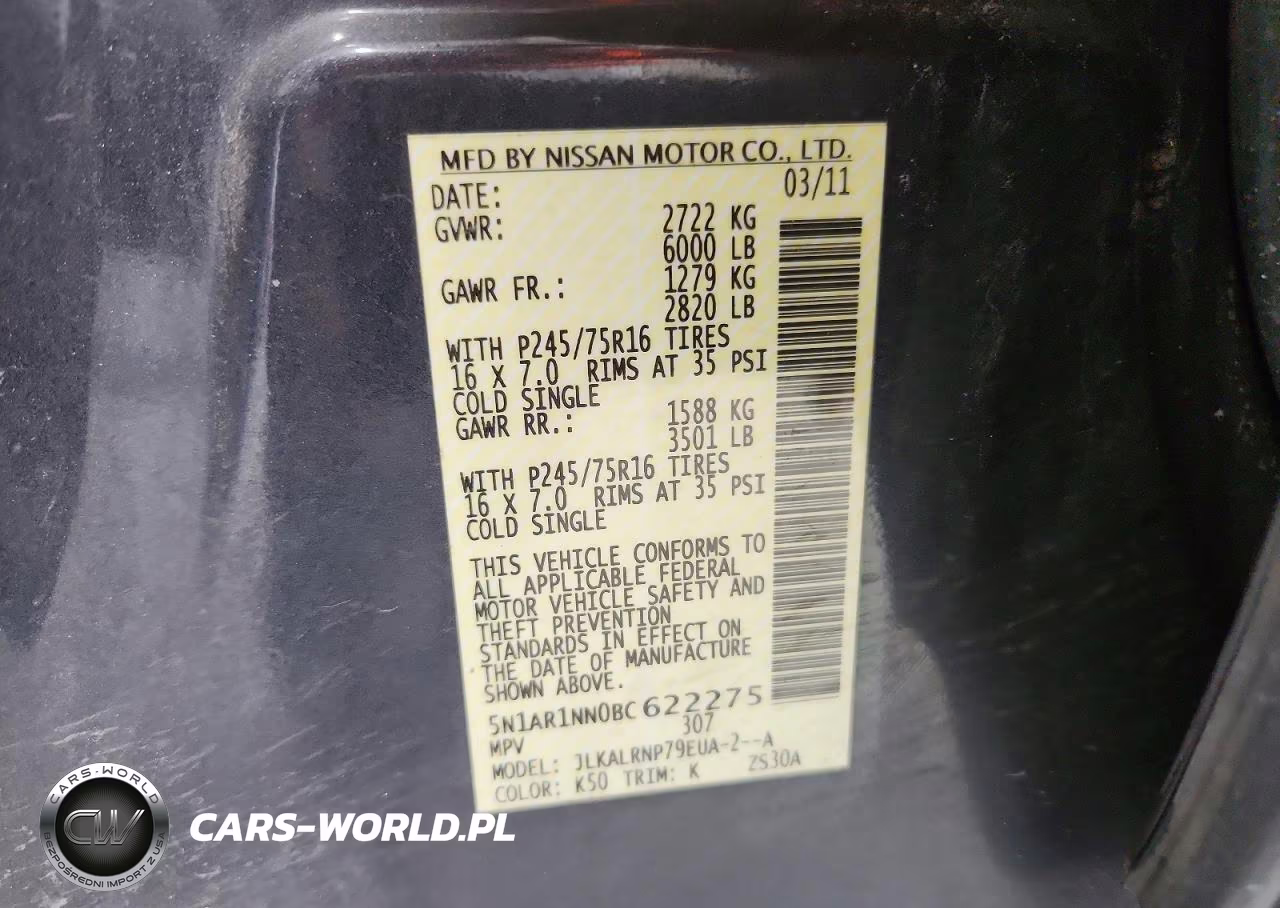 2011 Nissan Pathfinder S VIN:5N1AR1NN0BC622275 - 12