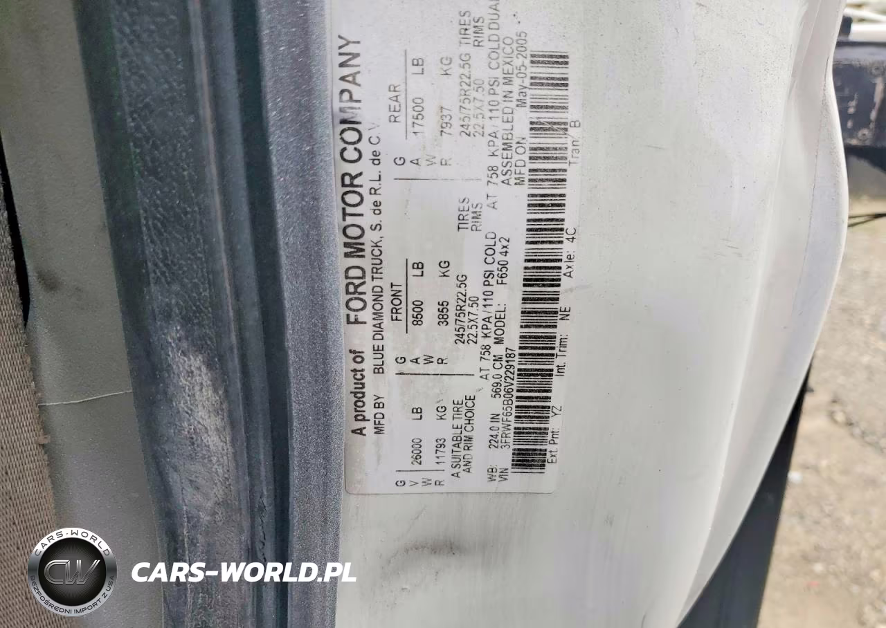 2011 Ford F650 Super Duty VIN:3FRWF65B06V229187 - 13
