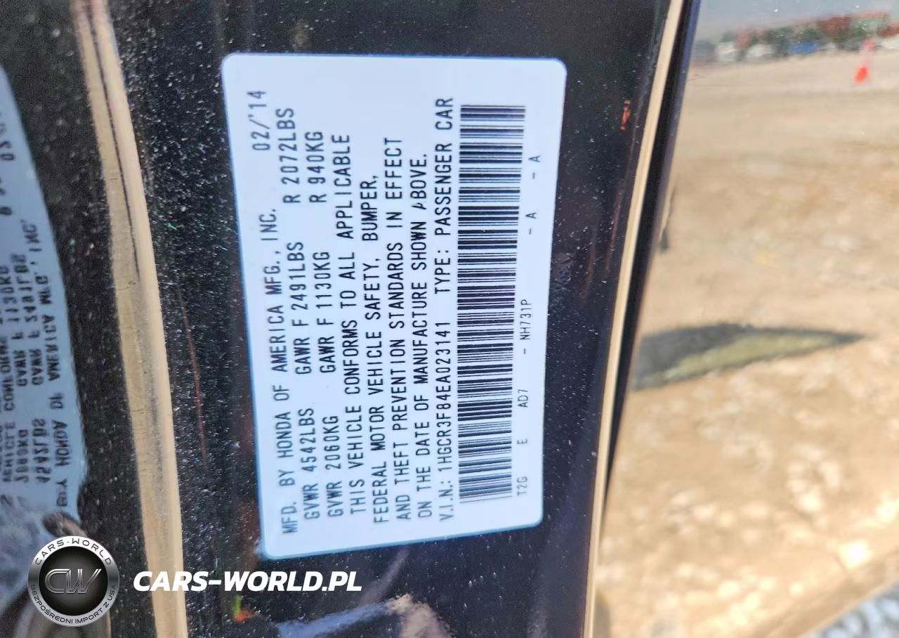 2014 Honda Accord Exl VIN:1HGCR3F84EA023141 - 12