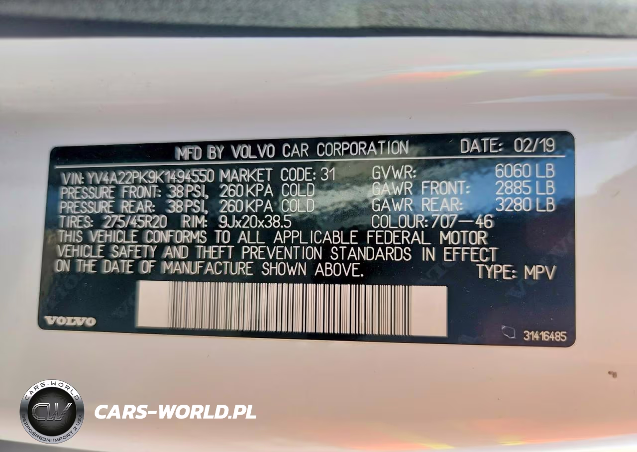 2019 Volvo Xc90 T6 Momentum VIN:YV4A22PK9K1494550 - 14