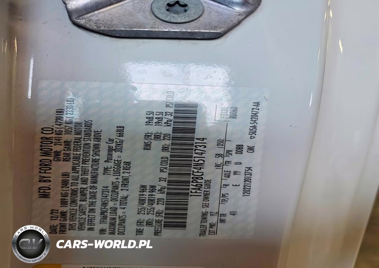 2022 Ford Mustang Gt VIN:1FA6P8CF4N5147314 - 13