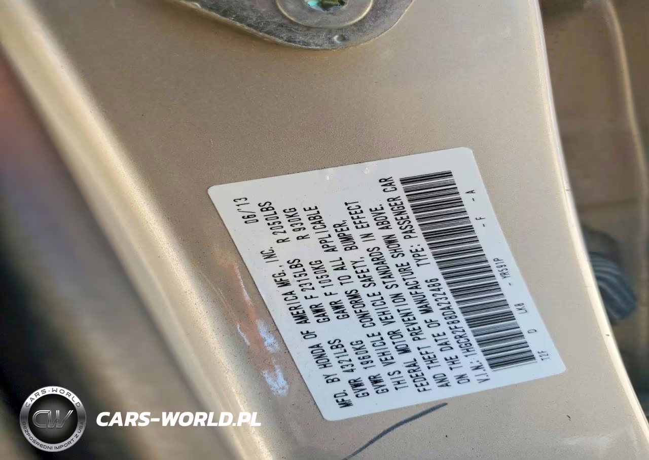 2013 Honda Accord Exl VIN:1HGCR2F88DA232486 - 13