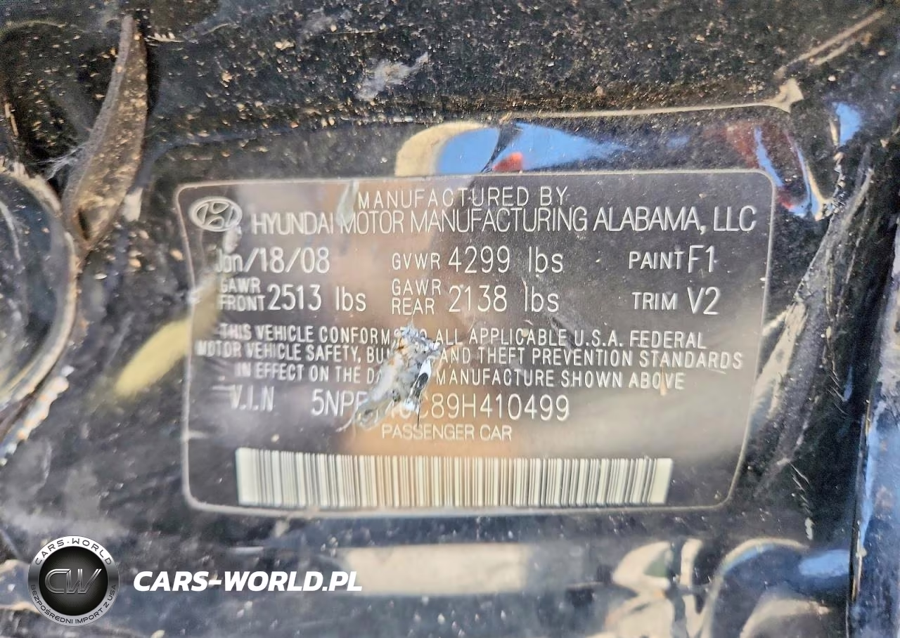 2009 Hyundai Sonata Gls VIN:5NPET46C89H410499 - 12